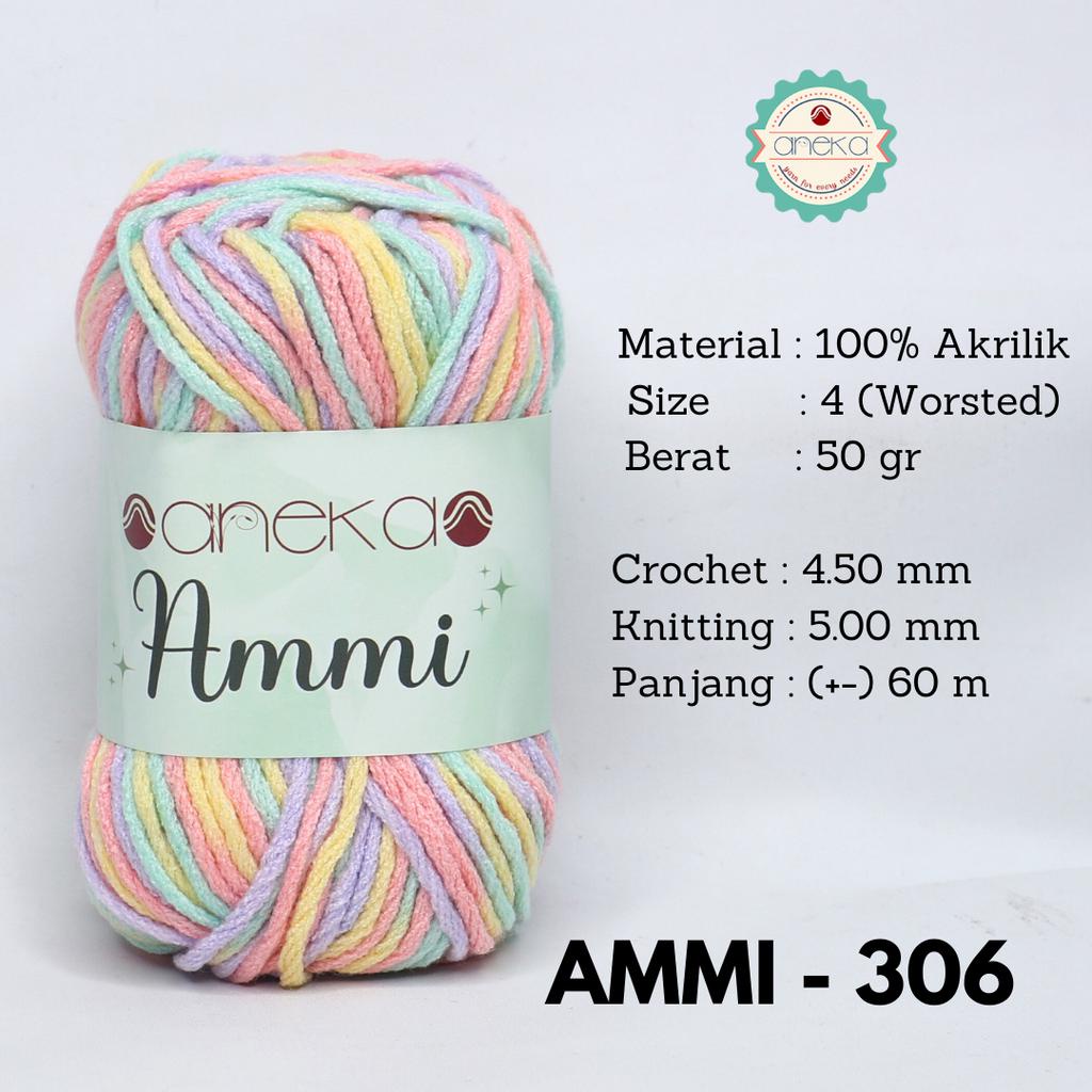 Benang Rajut Ammi / 100% Acrylic / 6 Ply Akrilik - 306