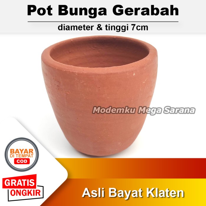 Pot Bunga Gerabah Terakota Tanah Liat Vas Tembikar - D7