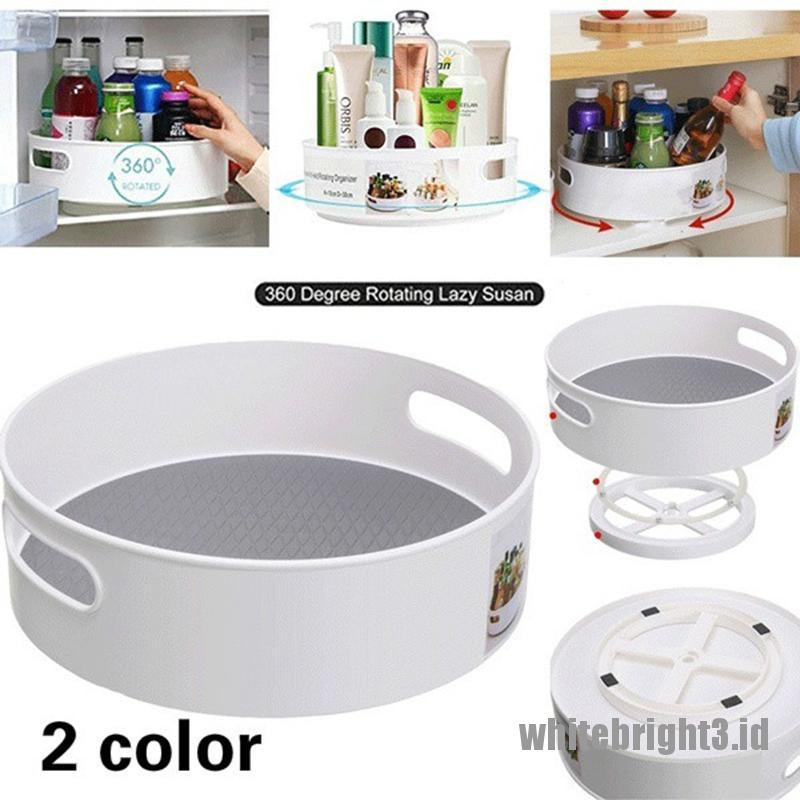 ❤White3 Warna Putih❤ Nampan Penyimpanan Kosmetik Model Putar 360 Derajat Untuk Dapur Rumah