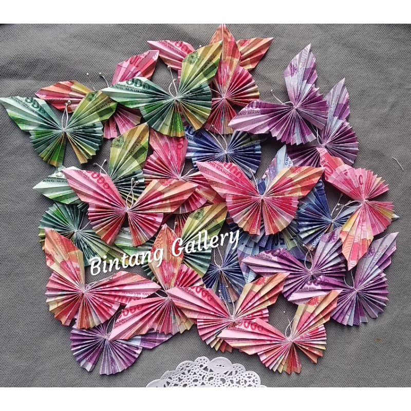 Origami kupu-kupu / aplikasi kupu-kupu bahan Mahar