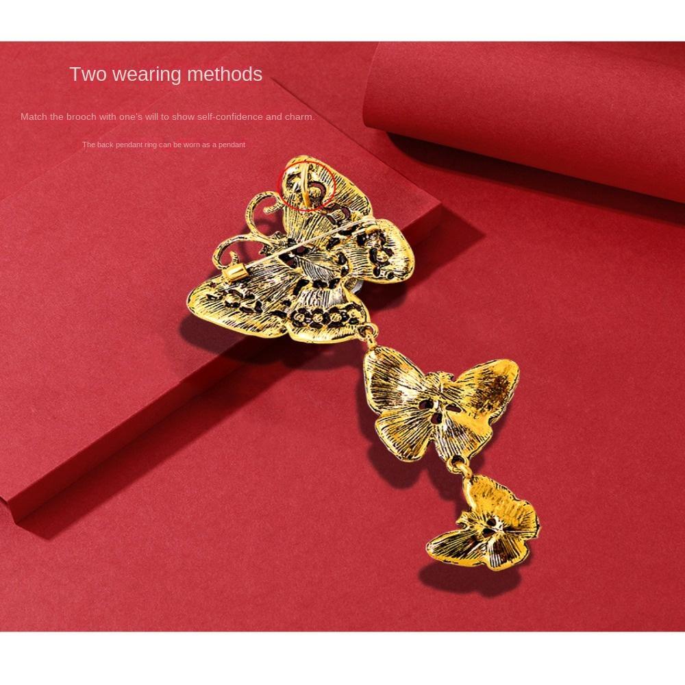 Agustina Wanita Bros Niche Desain Pin Serangga Kupu-Kupu Upacara Perjamuan Berlian Imitasi Alloy Aksesori Pakaian