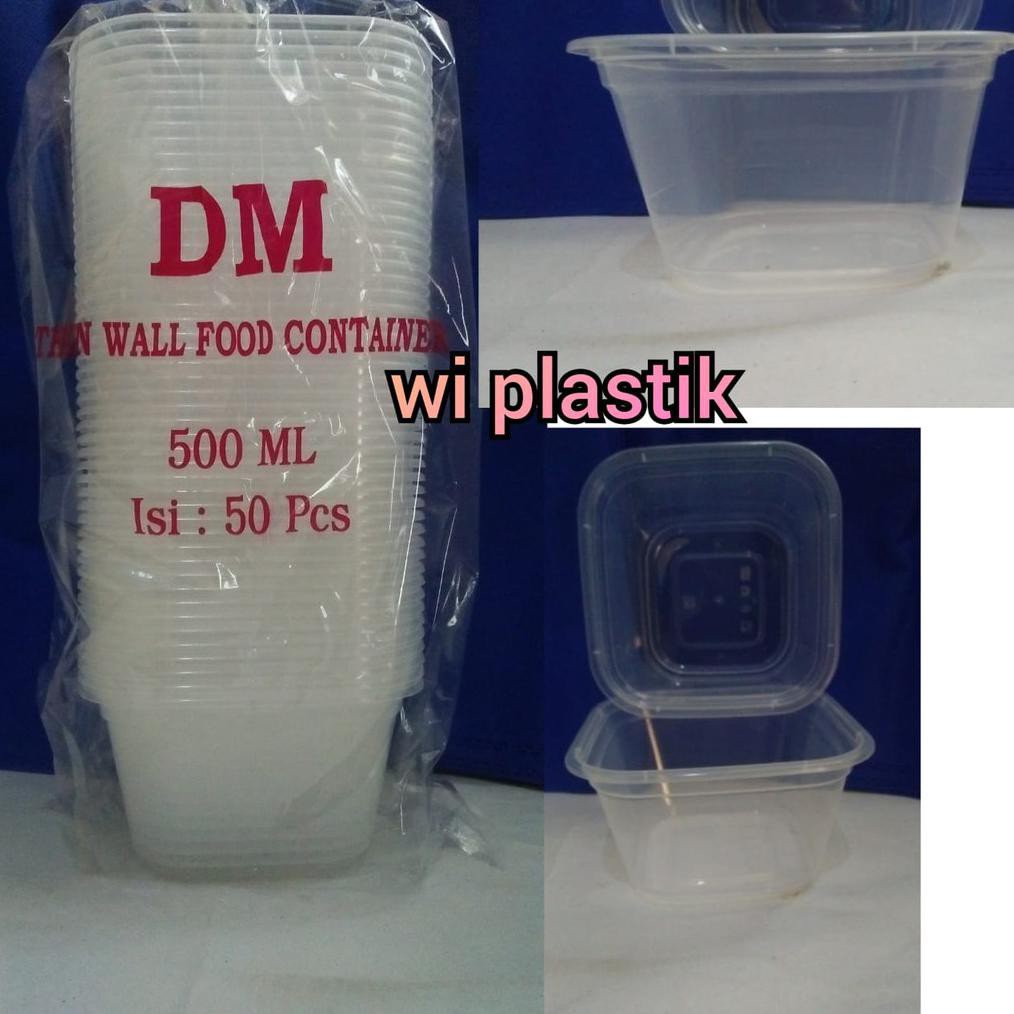 ( BISA COD ) THINWALL DM 500ML SQ THINWALL 500ML KOTAK PERSEGI KOTAK THINWALL 500 ML SQUARE GRATIS