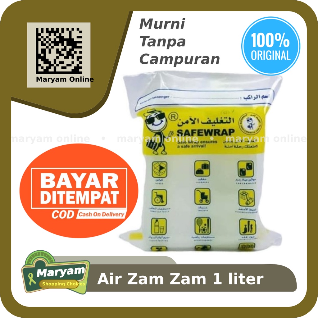 

Air Zamzam 1 liter Asli - Air Zam Zam 1 ltr Murni Tanpa Campuran Apapun