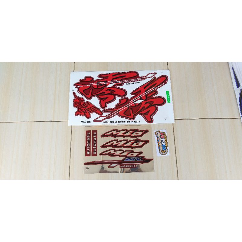 Striping Mio Sporty Kanji Merah Biru Putih Hitam Bahan Kodak Original Thailand