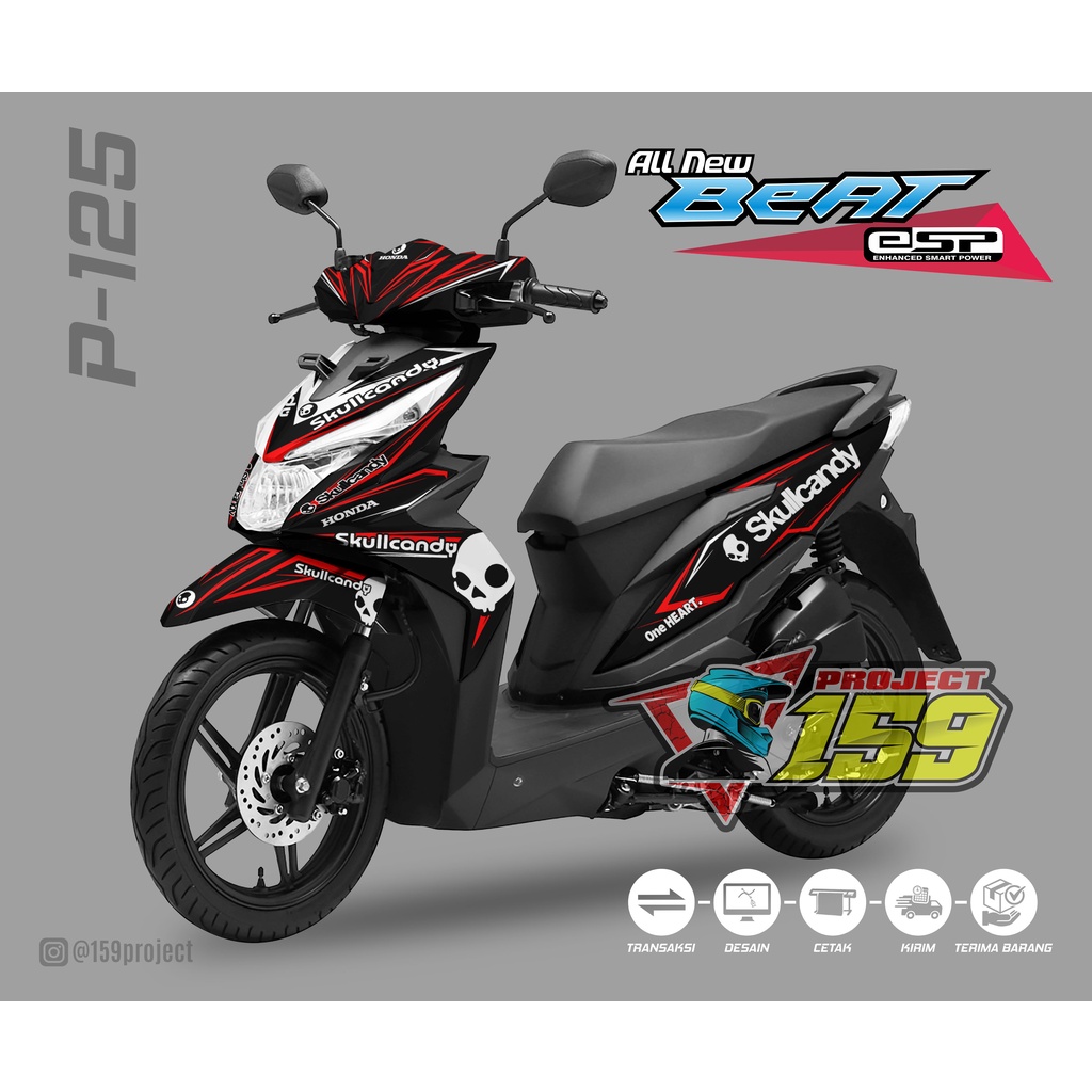 Stiker Motor Beat eSP Beat Street 2017 - P-125 Skullcandy Livery