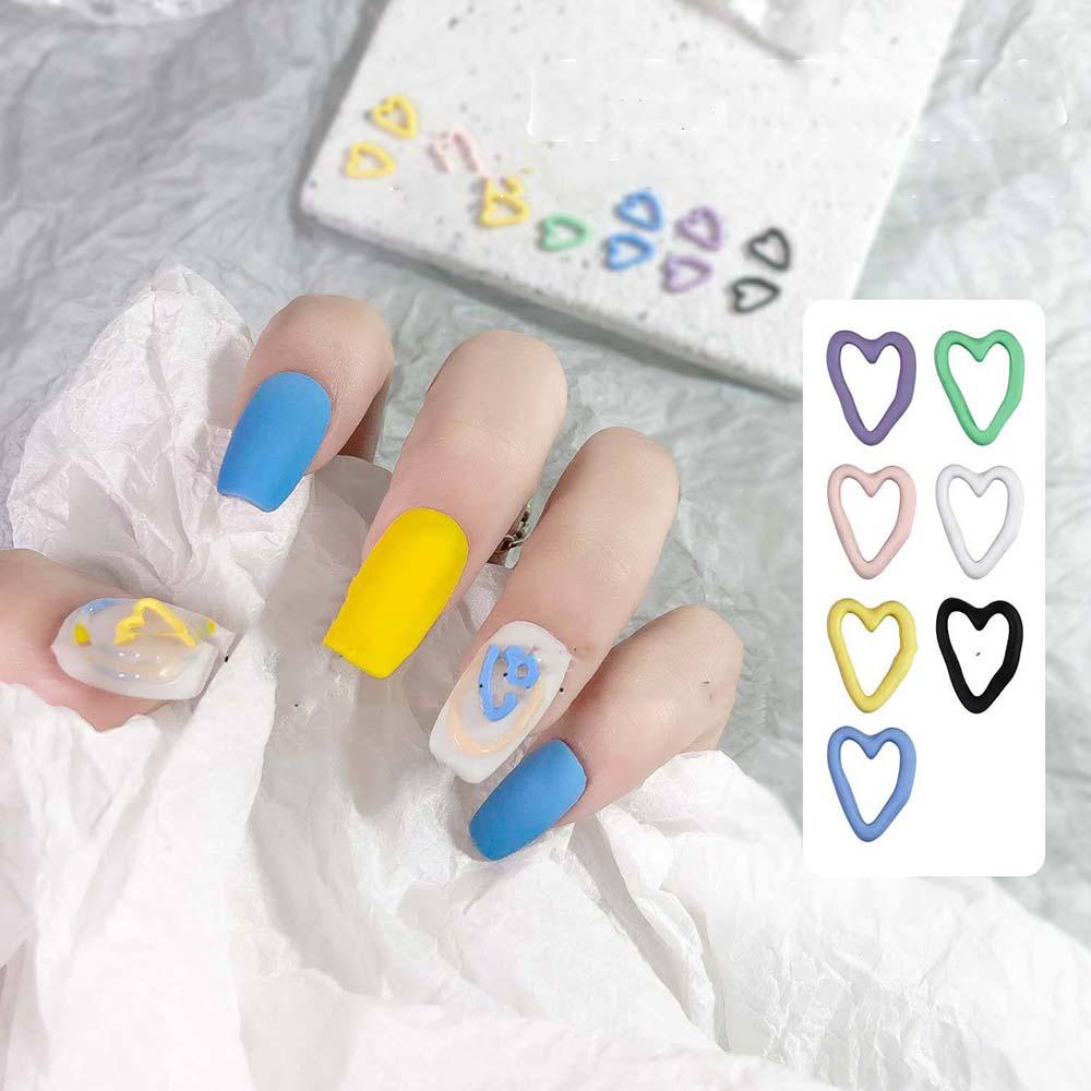 Needway 3D Nail Art Dekorasi Gadis Pesona Jantung Aksesoris Kuku Frosted DIY Desain Kuku