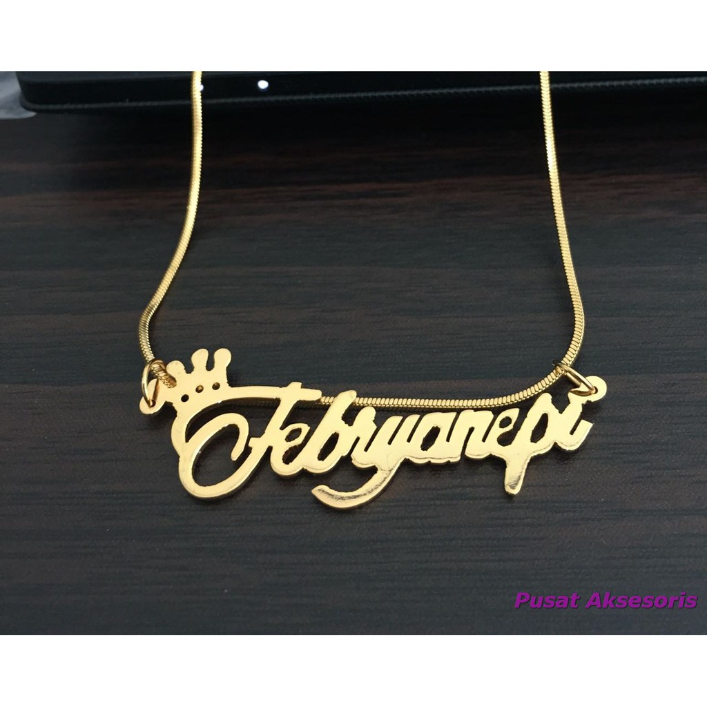 Kalung Nama Lapis Emas 24Karat