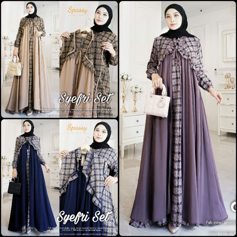 GAMIS TERBARU KEKINIAN WANITA MUSLIMAH SYARI BEST SELLER 2021 JUMBO IBU REMAJA KONDANGAN SYEFRI SET 