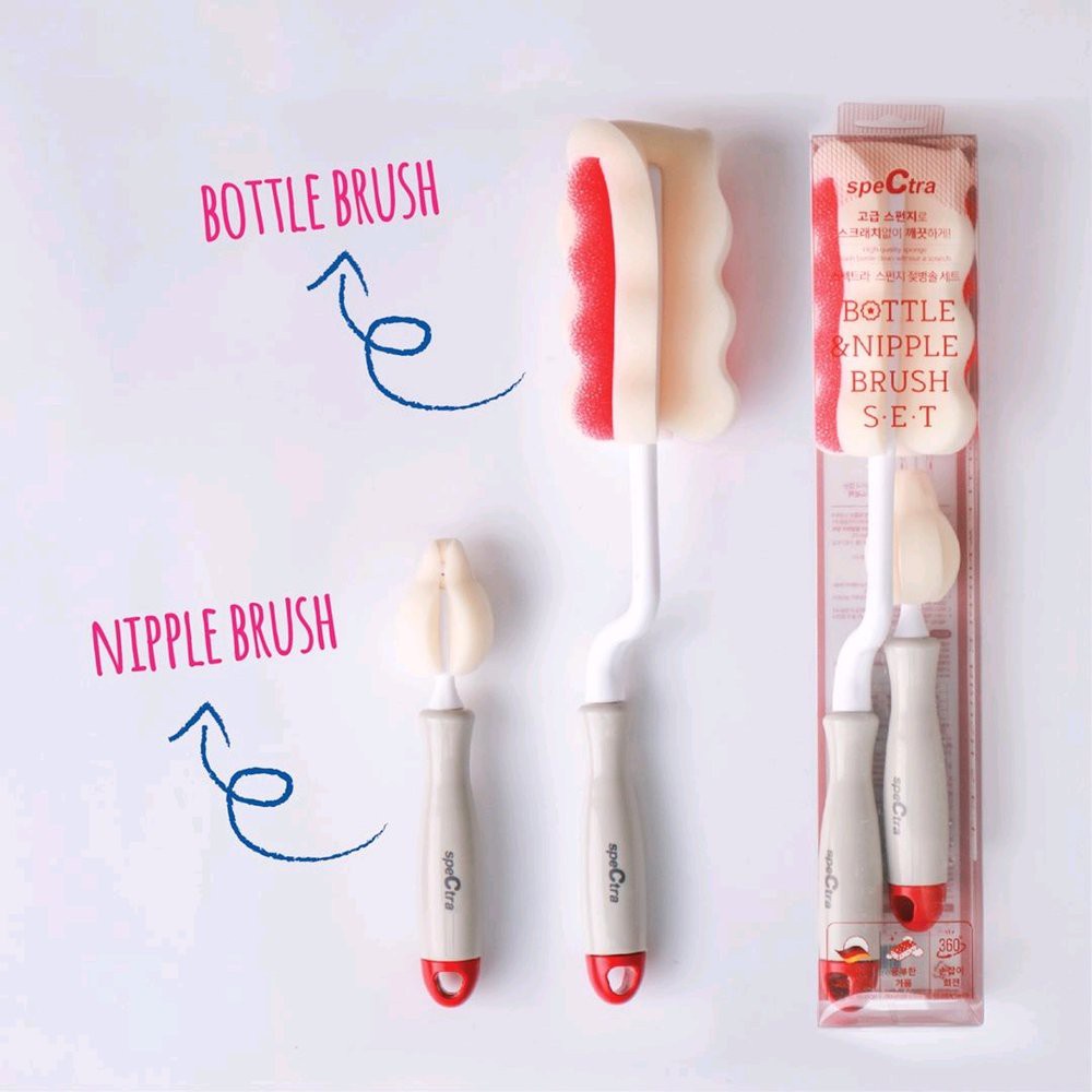 SPECTRA Bottle &amp; Nipple Brush Set | Sikat Botol Dot