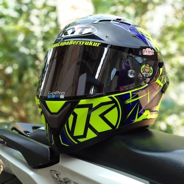 Helm KYT Falcon 2 spike yellow fullface not vendetta paket ganteng