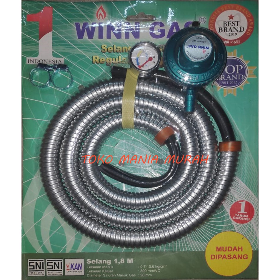 Selang Regulator Meter Winn Gas W - 399 / Selang Paket Winn gas 399 / Selang + Regulator 399 winn ga