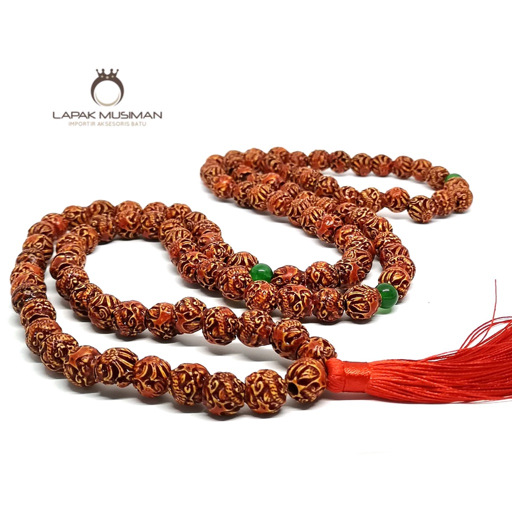 [Bayar di Tempat] Tasbih Buddha Buddhis Batu Tibet 108 Butir Red