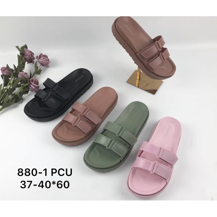 PROMO NGABISIN STOCK!!! Sandal Jelly Casual  PEONY Strep dua Import 880 - 1