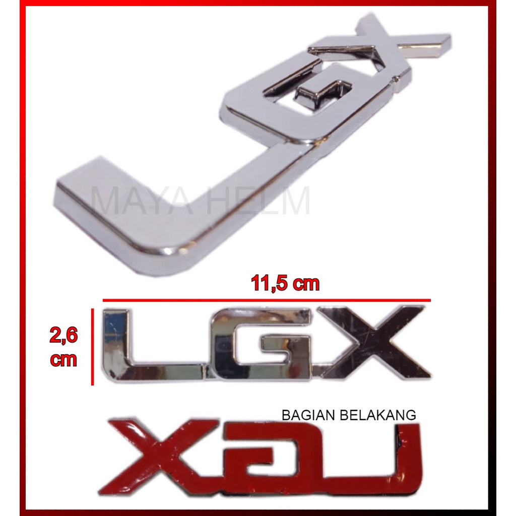 Emblem Logo Mobil Tulisan LGX Toyota Kijang LGX Chrome