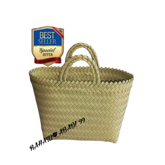 Tas Anyaman Plastik POLOS LURIK SEDANG untuk Souvenir Bingkisan Berkatan / Tas Hampers Hantaran Semb