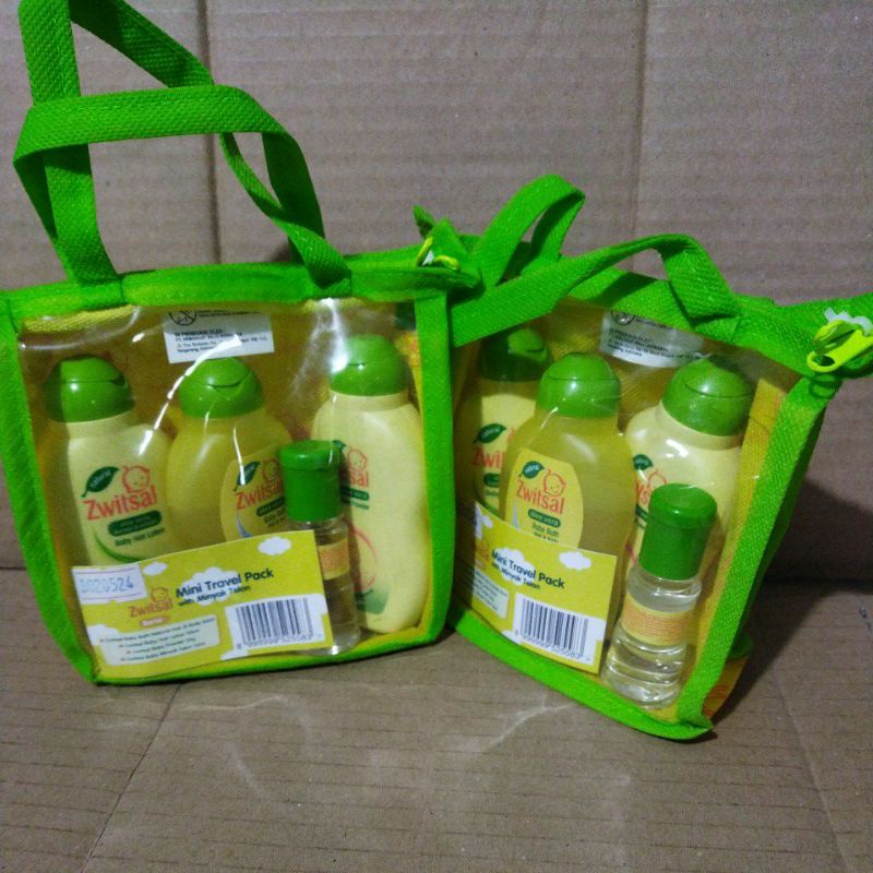 Zwitsal Baby Mini Travel Pack isi 4 bayi telon,powder,hair lotion,bath 2in1