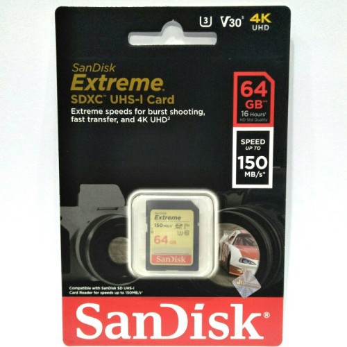 MEMORY CARD SANDISK EXTREME 64GB 150MB/S SDCARD ORIGINAL