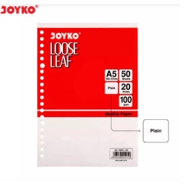 

Loose Leaf Isi Kertas File Binder Joyko A5-100PL 50 Lembar Plain
