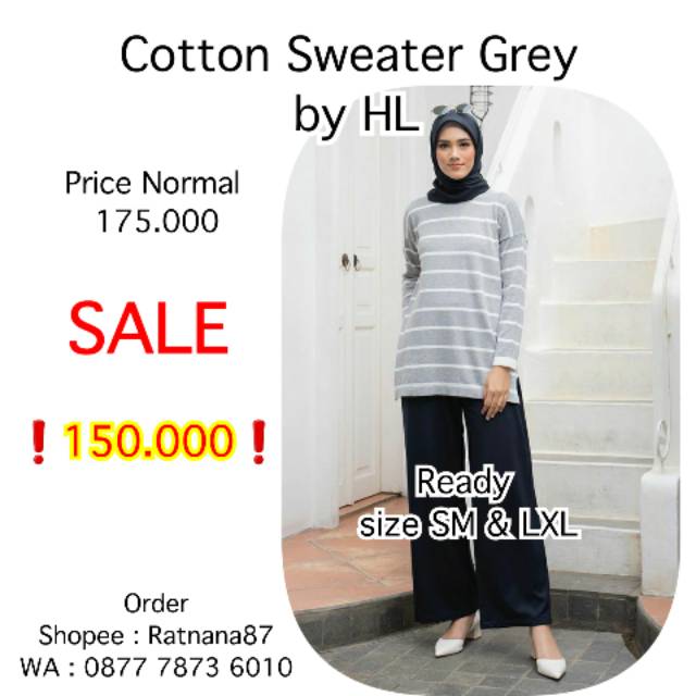 grey cotton sweater