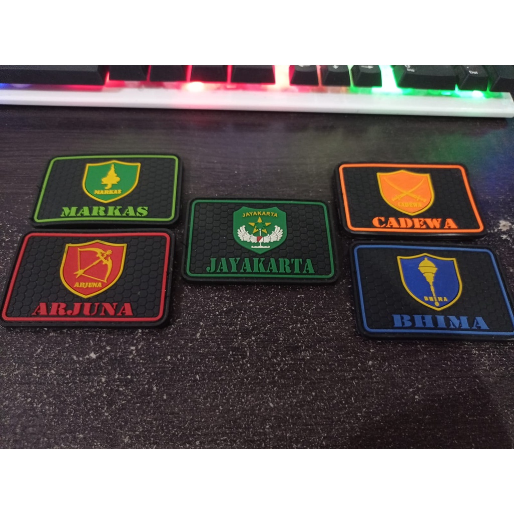 patch rubber/emblem karet kodam jayakarta/cadewa/bhima/arjuna/markas