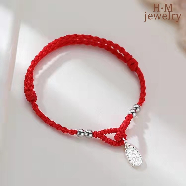 Gelang Tali Kepang Warna Merah Untuk Wanita