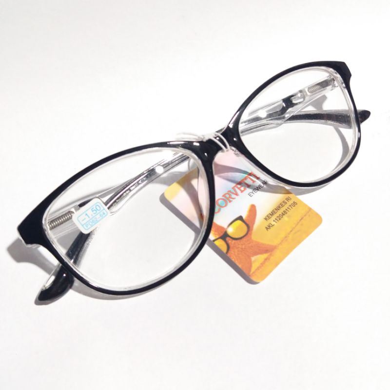 Kacamata MINUS Frame Cat Eye -0.50 sd -4.00 Wanita