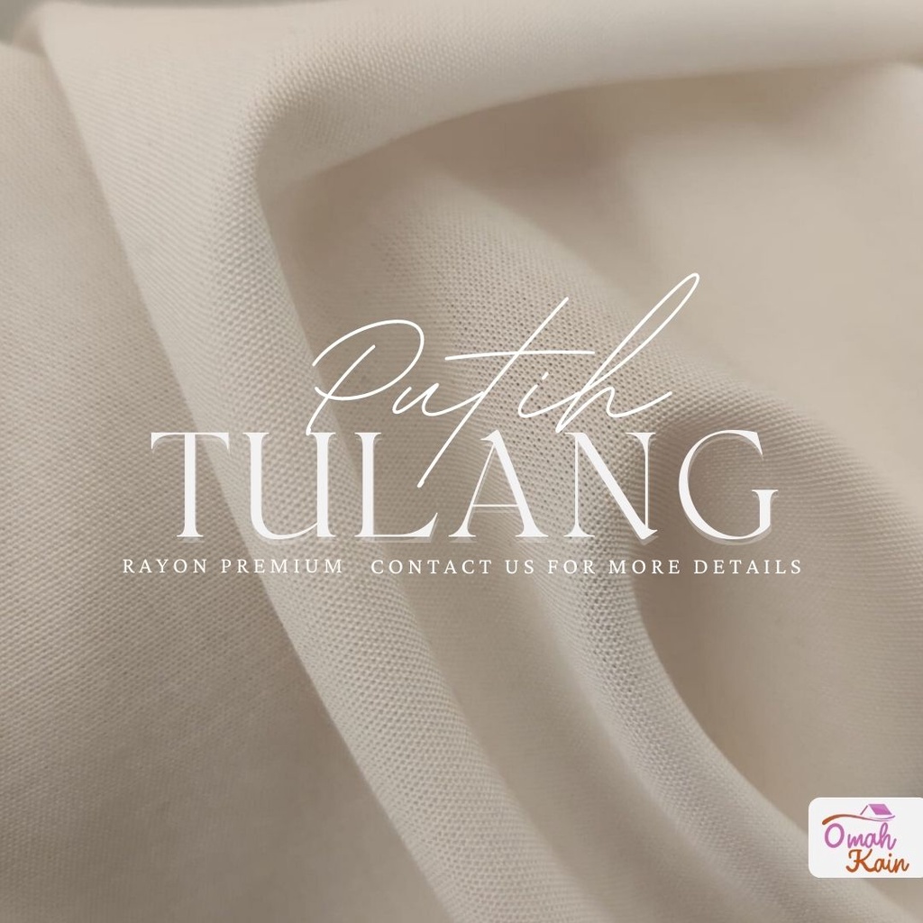 KAIN RAYON POLOS PREMIUM (TIDAK BERBULU, TIDAK NERAWANG,JATUH,ADEM DAN MEWAH)#omah kain-Putih Tulang (BW)