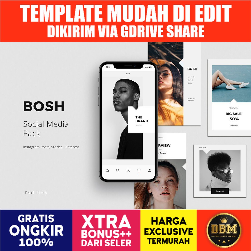 Bosh Social Media Pack - Adobe Photoshop