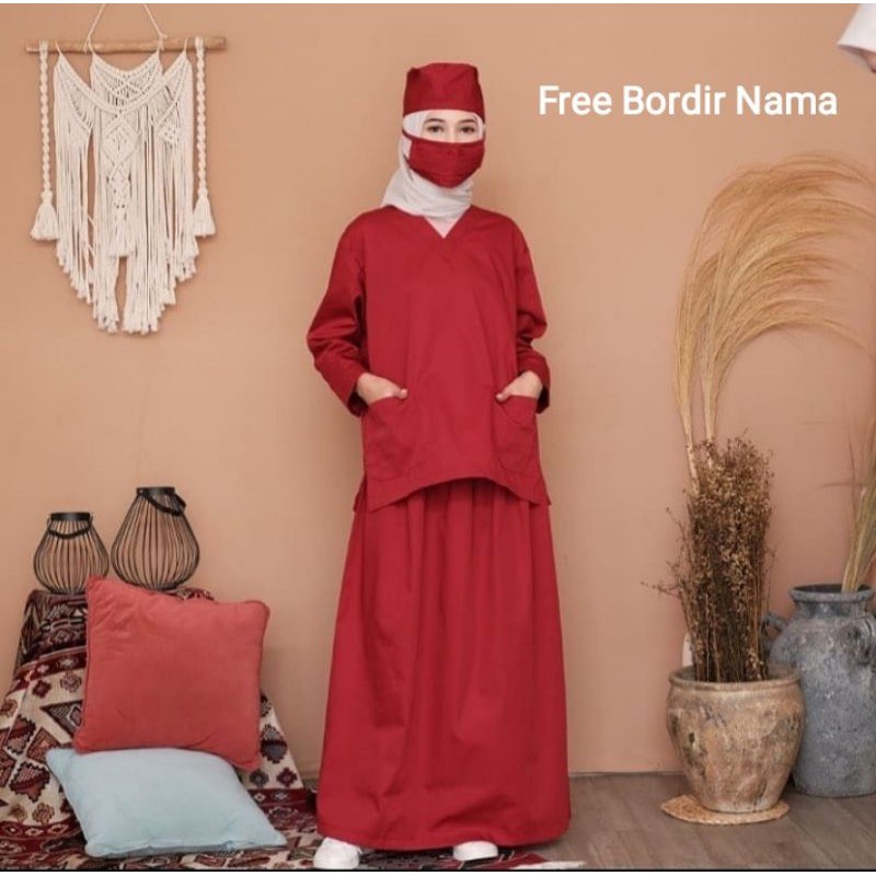 Setelan wanita modern/Setelan OKA/Seragam Jaga/Baju dan Rok /Seragam Rumah Sakit lengan panjang