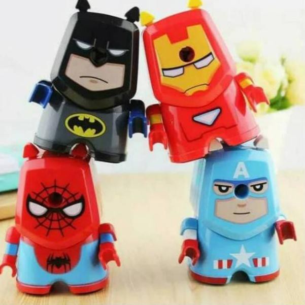 

Pn8Code Serutan meja putar superhero/rautan putar batman avenger spiderman captain amerika(rekomende