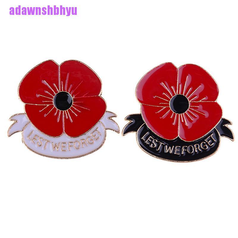 Bros pin Enamel Bentuk Bunga poppy Warna Merah