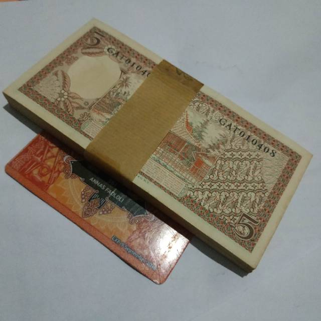 (GRESS / BARU) Uang kuno 5 rupiah pekerja uang kuno asli uang kuno indonesia uang kuno tahun 1958