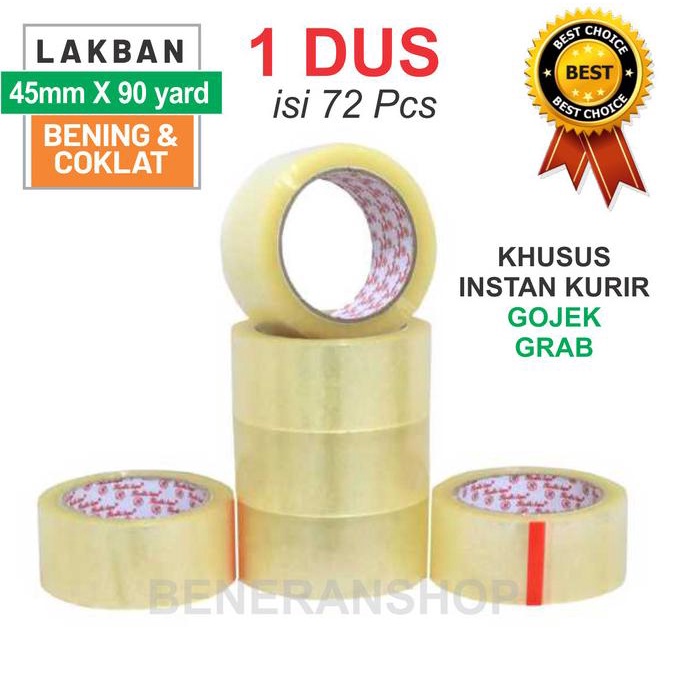 

LAKBAN BENING / COKELAT 2 INCH X 90 YARD - 1 DUS (ISI 72) CUCI GUDANG