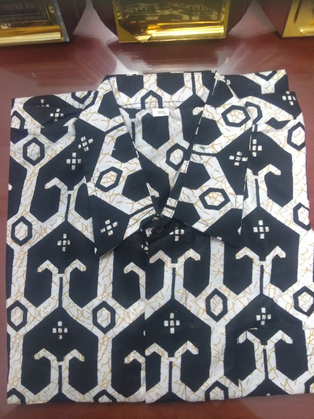 Arunika Batik Pria Asj Sa Hrb026 Kenongo Kemeja Tosca Pendek Pekalongan Padi M L Xl Sogan Tulis