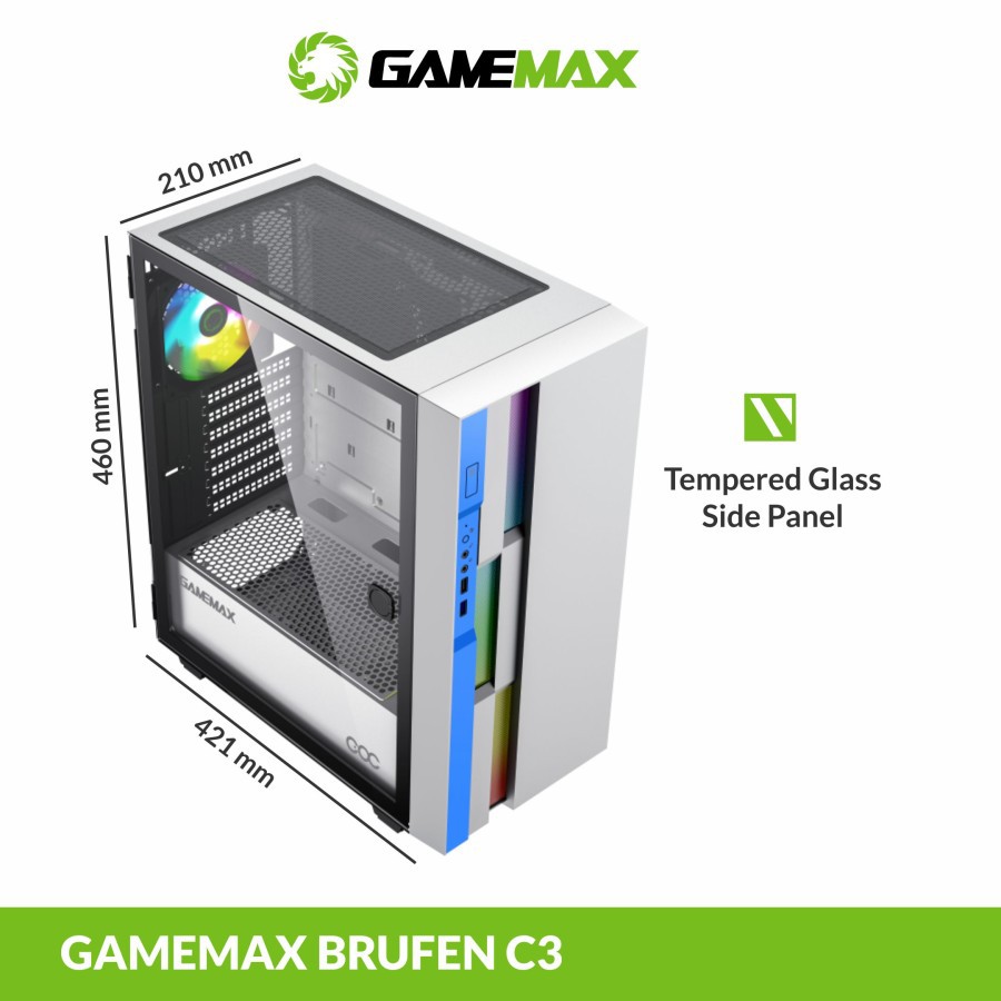 Gamemax BRUFEN C3 Casing PC Gaming E-ATX