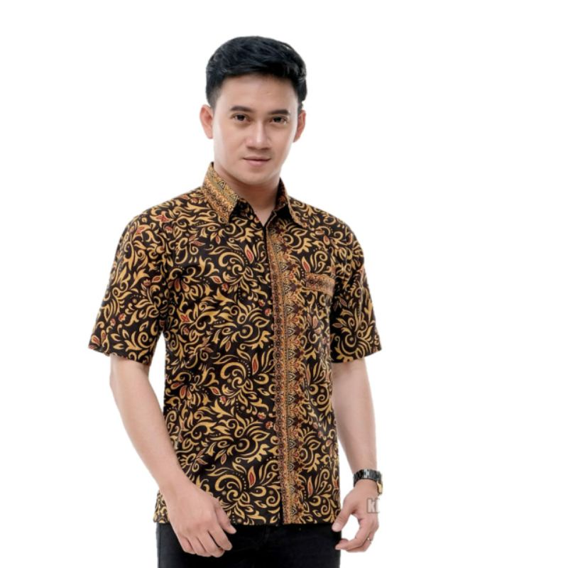PROMO ASLI Risna Batik JUMBO HRB093 Hem Batik Pria Pendek Premium M L XL XXL XXXL 3L 4L 5L pria TOP.-HEM JMB BLANAK