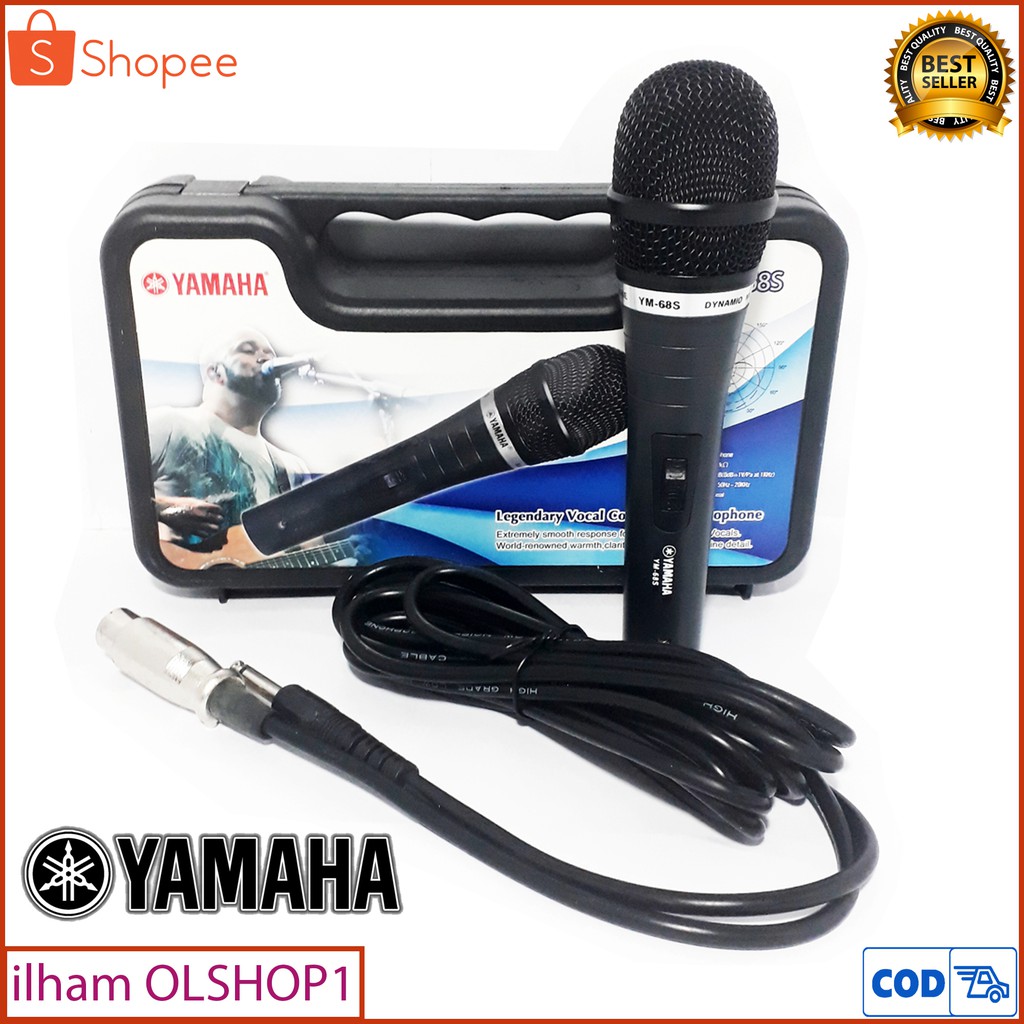 Yamaha YM-68S Microphone Karaoke Vocal Cable Mic Kabel Suara Mantap