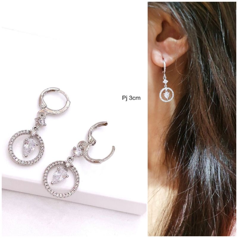 Anting Silver925 Perak Mata kilau mirip emas asli Premium Quality Earring Starling Silver Anti Karat anti alergi 88