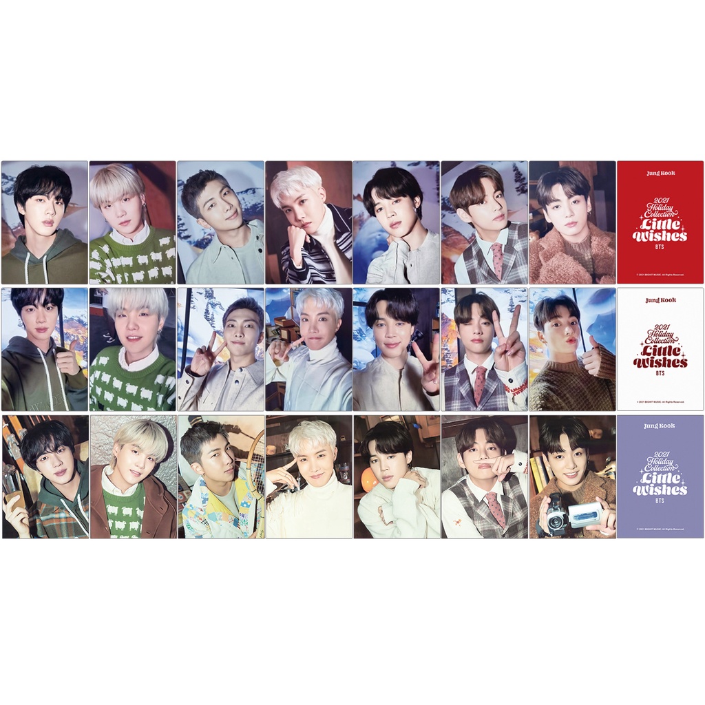 7pcs Kartu LOMO Foto MINI Kpop BTS 2021 Merry Christmas Untuk Koleksi