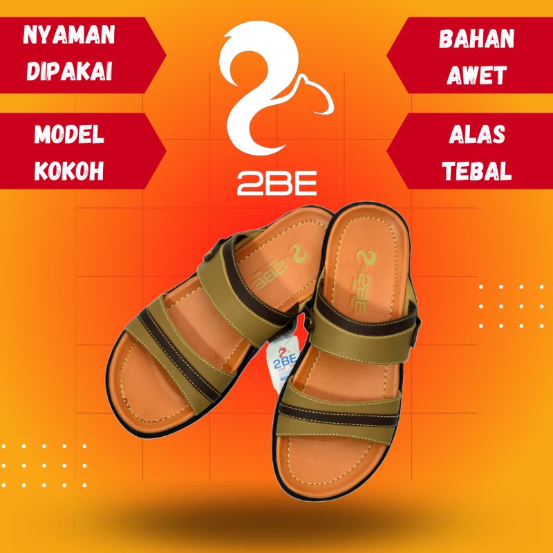 Sandal Kulit Pria 2BE 02 Sandal Jepit Kasual Original