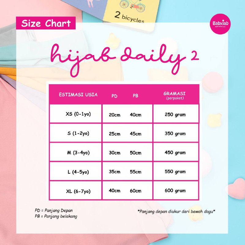 Babyjab Hijab Daily 2 Anak Perempuan Lucu Polos - Baby Jab Jilbab Harian Murah Cantik Usia 0 1 2 3 4 5 6 7 Tahun