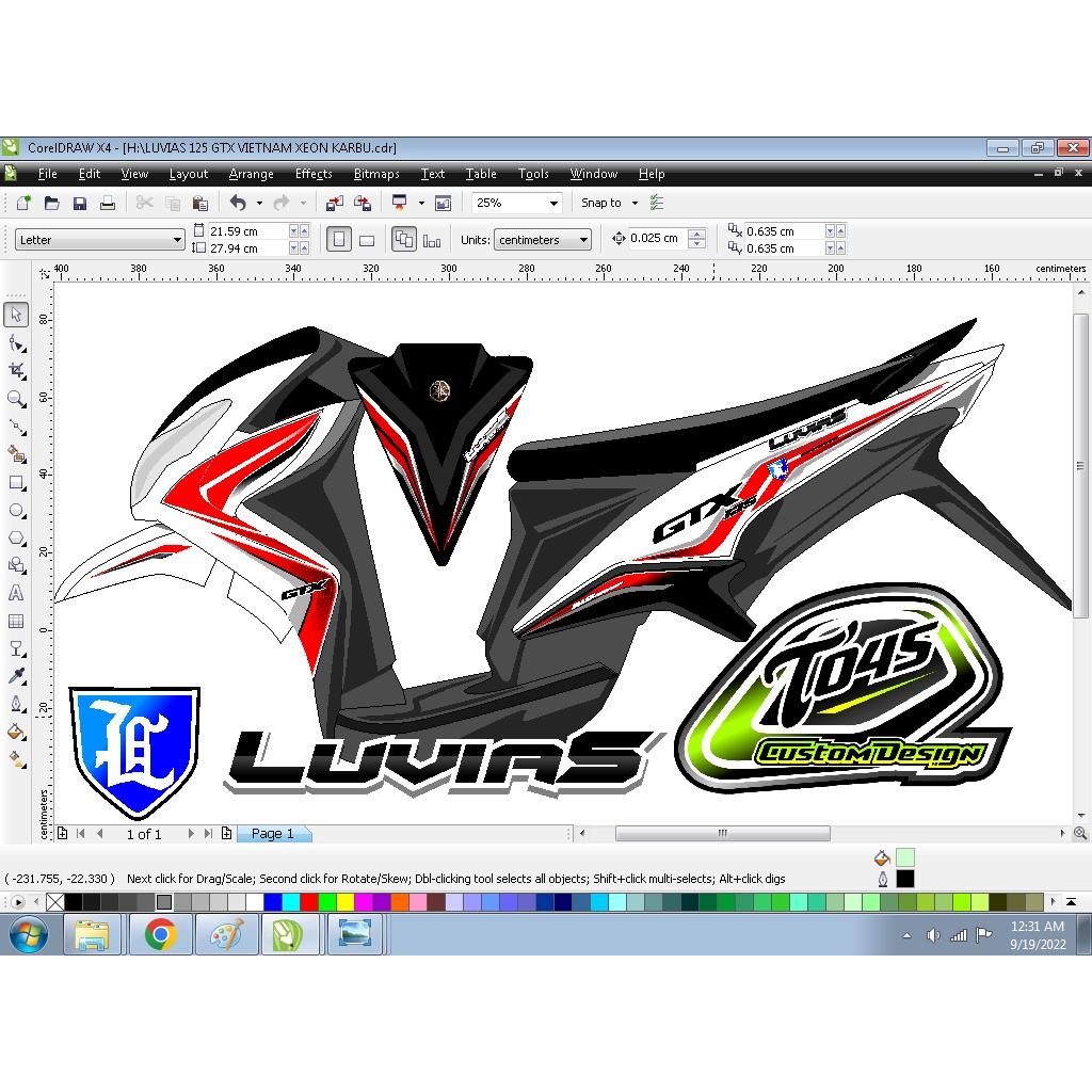 Sticker Striping xeon karbu rc LUVIAS GTX 125 Vietnam