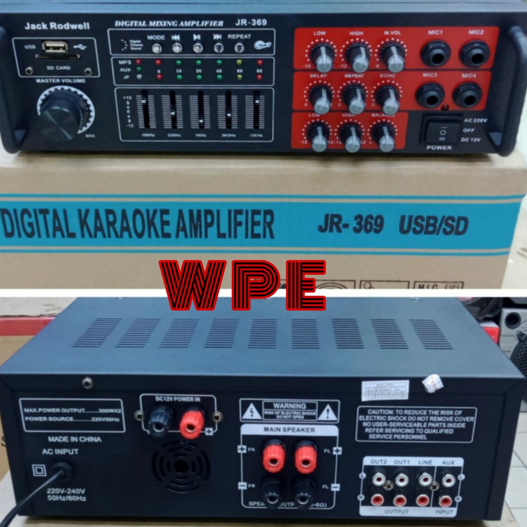 Ampli Bluetooth Audio FC A369 Power Mixer Amplifier Karaoke JR 369