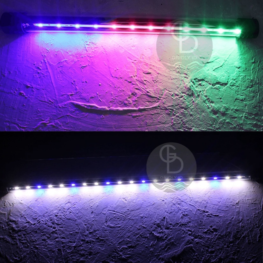 LAMPU CELUP AQUARIUM AQUASCAPE LED AQUARIUM T4 40 LED, 50 LED, 60 LED, 30 LED, 20 LED MERAH BIRU HIJ