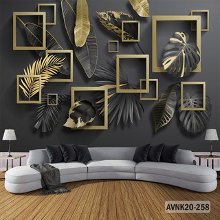 Wallpaper Dinding Murah- Wallpaper Custom Leaf- Wallpaper Daun