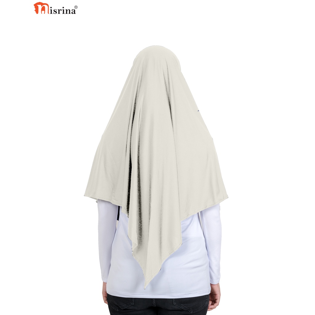 Nisrina Fashion Muslim Bergo Instan Polos Belah Tengah Paras M Lestari-Putih Tulang