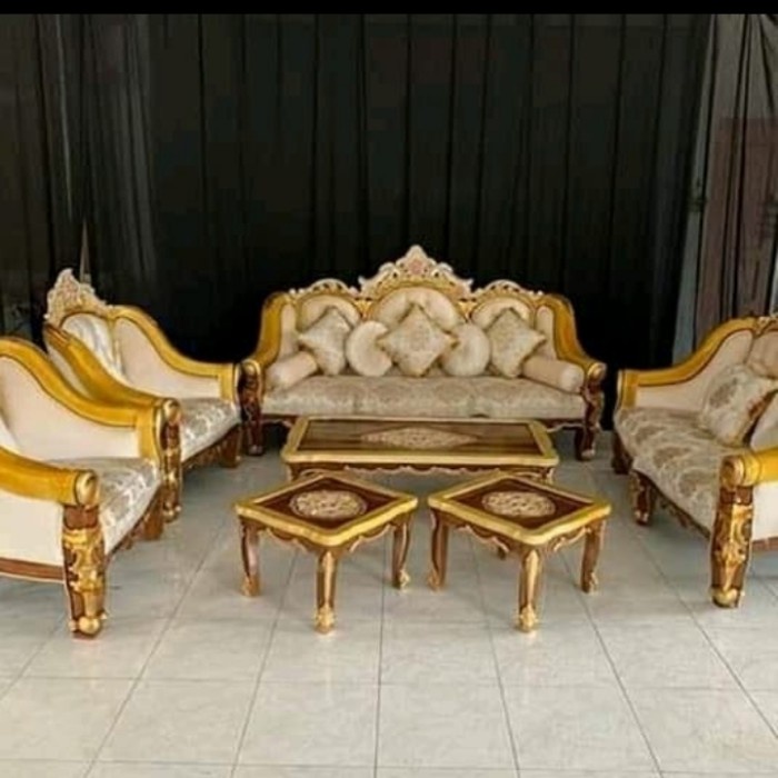 kursi tamu jati jepara Ganesa gold