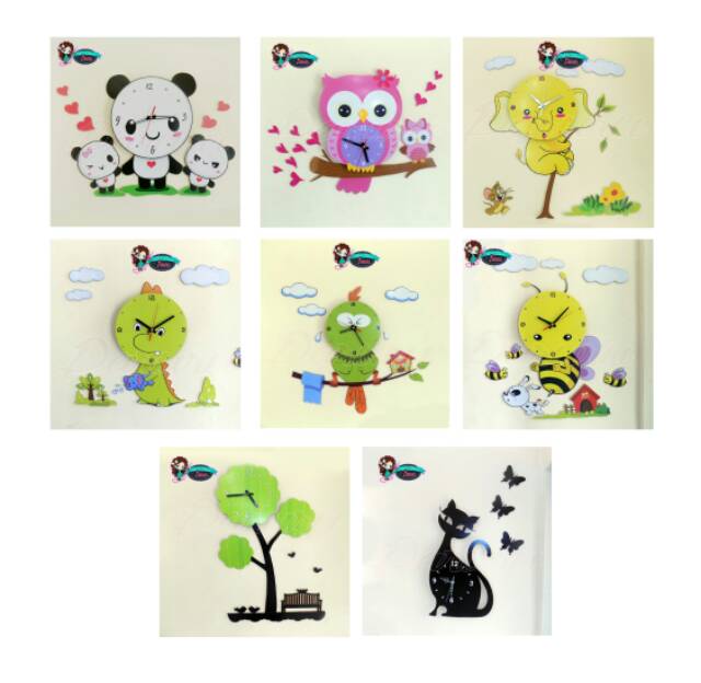 Jam unik lucu - DIY wall clock panda