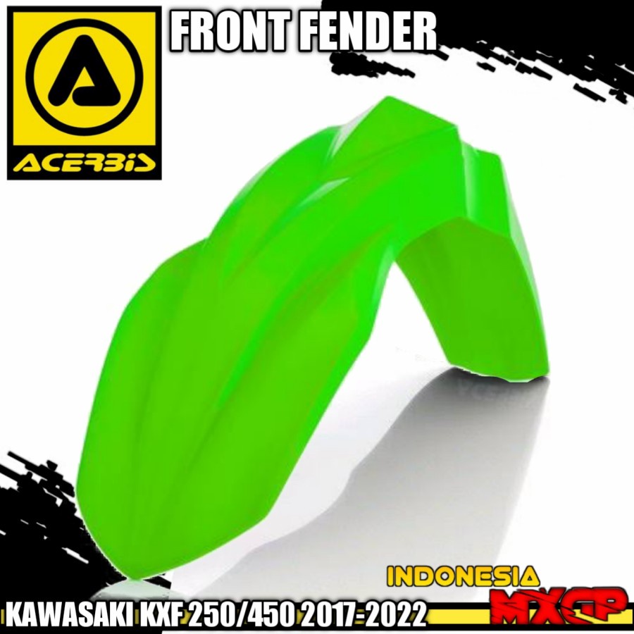 KAWASAKI KXF KX 250 450 F X XC 2017 2018 2019 2020 2021 2022 ACERBIS Front Fender - Spakbor Depan Tr