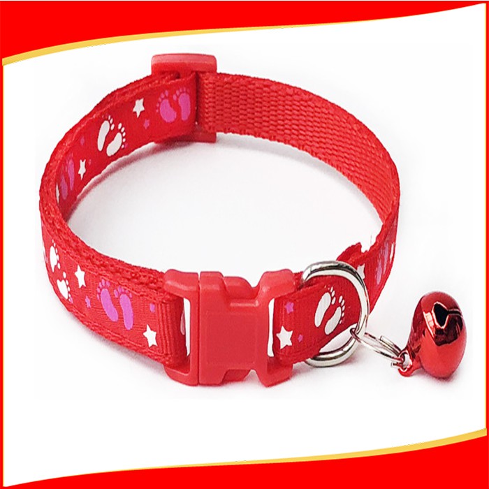 Pet Collar-Tali Leher Adjustable Motif Mini Pow Dengan Lonceng Untuk Anjing/kucing